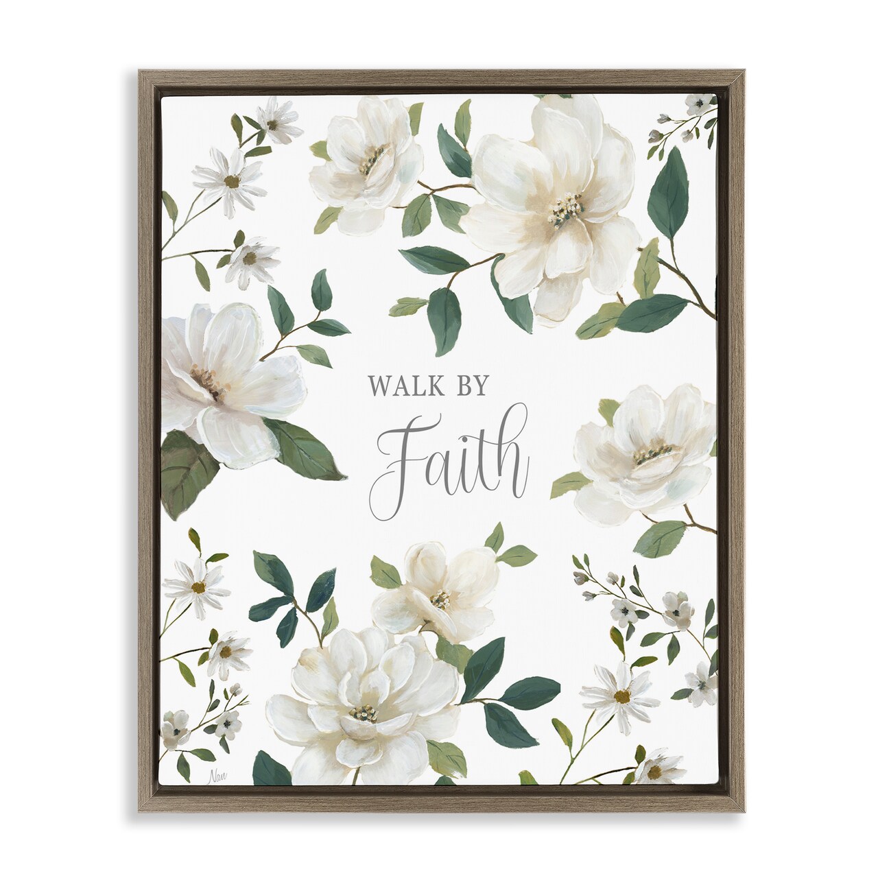 Stupell Industries Floral Walk By Faith Floating Frame, design by Nan